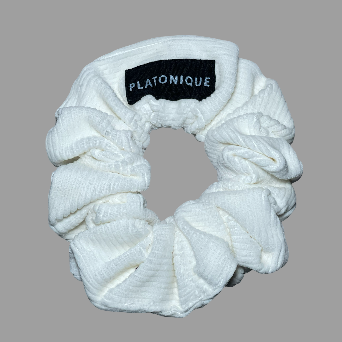 White Corduroy Scrunchies