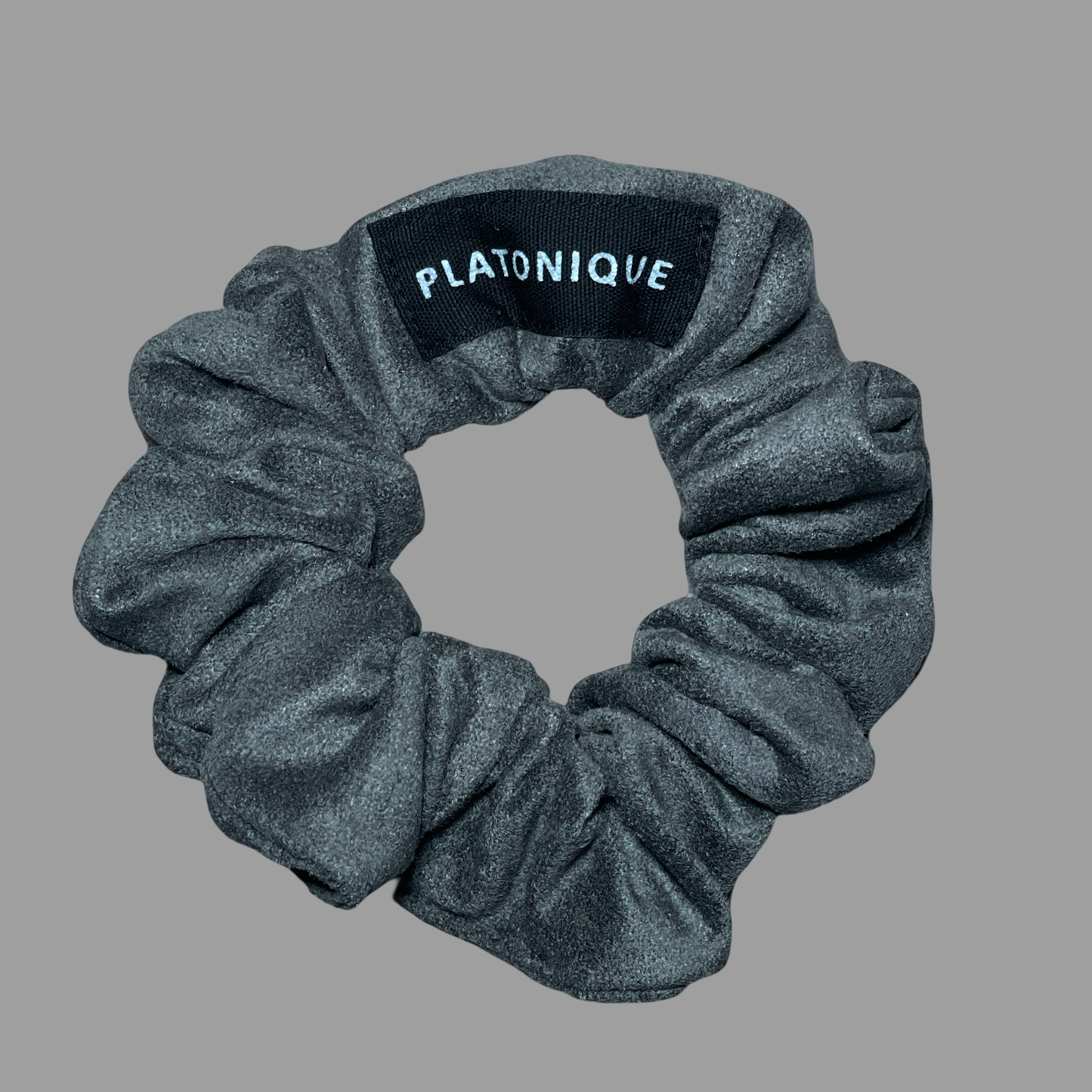 Grey Suede Scrunchies