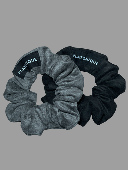 Grey Suede Scrunchies