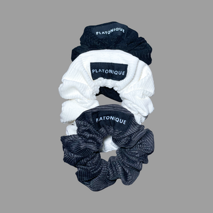 Black Corduroy Scrunchies