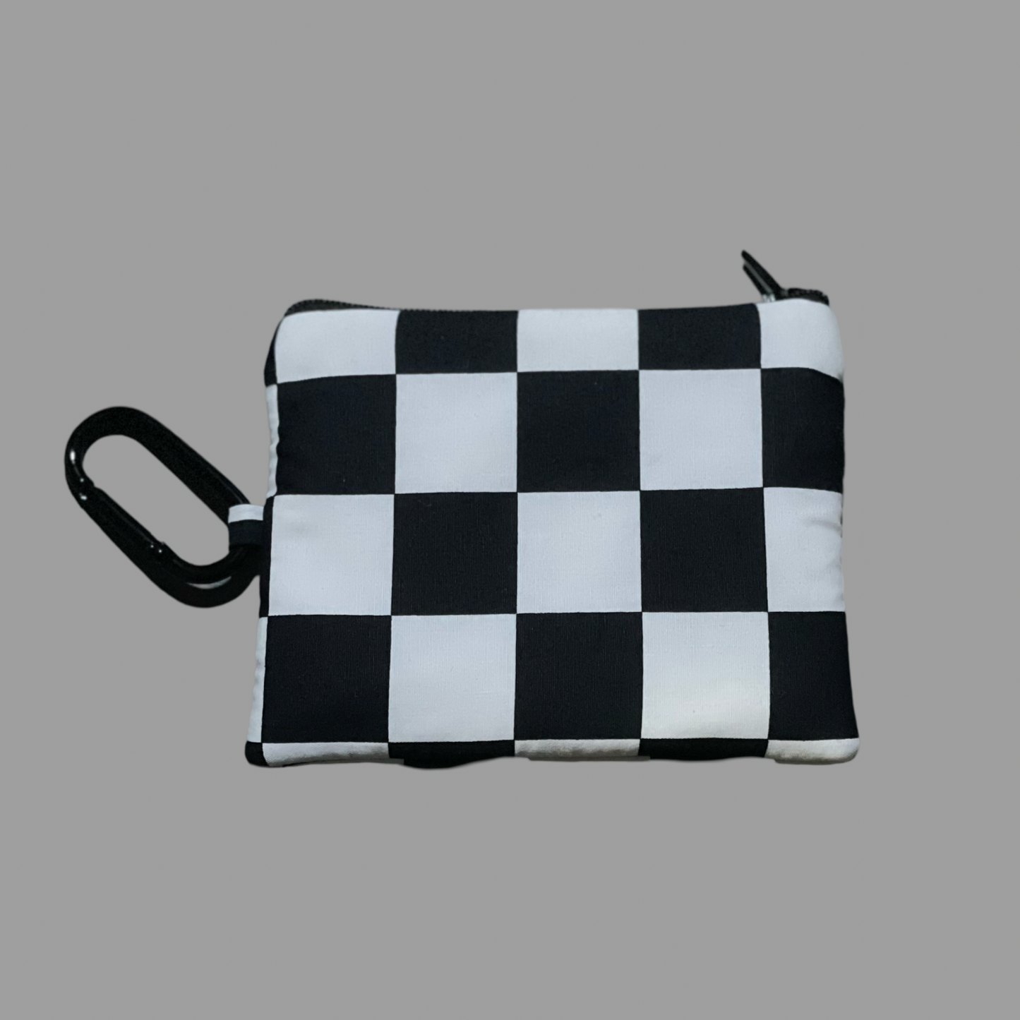 Small Zipper Pouch Checkered Black & White